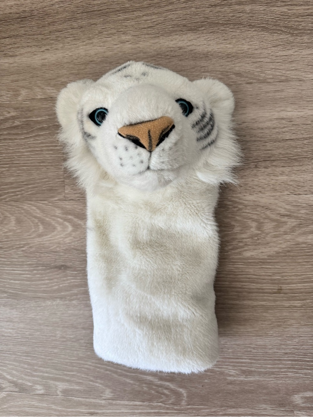 Vintage Style White Tiger Golf Driver Headcover Plush Animal Cover 15”
